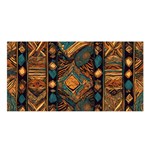 Tribal Chic Satin Shawl 45  x 80  Front