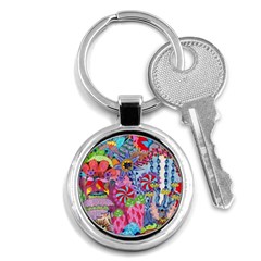 Cabbage Flower Abstract Key Chain (round) by okhismakingart
