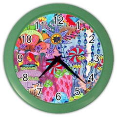 Cabbage Flower Abstract Color Wall Clock by okhismakingart