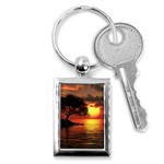 Sunset Nature Sea Dusk Landscape Key Chain (Rectangle) Front