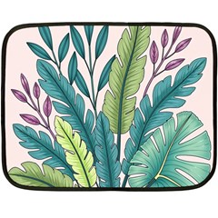 Illustrations Plants Nature Leaves Two Sides Fleece Blanket (mini) by Salmanaz77