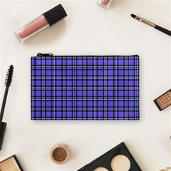 Blue Tartan Plaid 1 Cosmetic Bag (small) by dressshop