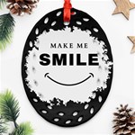 Black And White Simple Make Me Smile T Shirt 20250203 014057 0000 Oval Filigree Ornament (Two Sides) Back