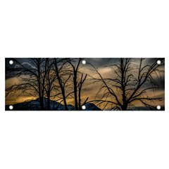 Tree Silhouette At Border Of Nahuel Haupi Lake, Rio Negro, Argentina Banner And Sign 6  X 2  by dflcprintsclothing
