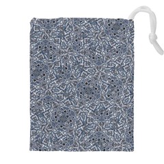 Blue Ornament Complex Mosaic Print Pattern Drawstring Pouch (5xl) by dflcprintsclothing