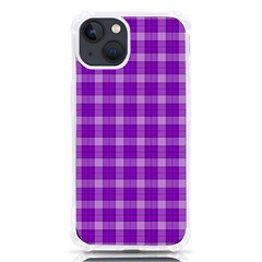 Purple Plaid Tartan 3 Iphone 13 Tpu Uv Print Case by dressshop