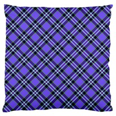 Blue Tartan Plaid 1 Diagonal Standard Premium Plush Fleece Cushion Case (one Side) by dressshop