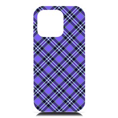 Blue Tartan Plaid 1 Diagonal Iphone 16 Pro Max Black Uv Print Pc Hardshell Case by dressshop