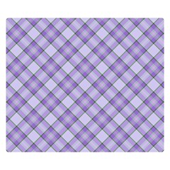 Purple Plaid Tartan 2 Diagonal Two Sides Premium Plush Fleece Blanket (kids Size) by dressshop