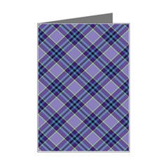 Purple Plaid Tartan 1 Diagonal Mini Greeting Card by dressshop