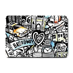 Doodle New York City Nyc Small Doormat by Salmanaz77