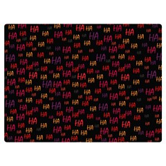 Pattern Ha Ha Ha  Abstract Black Dark Doodle Hahaha Pattern Physco Premium Plush Fleece Blanket (extra Small) by Salmanaz77