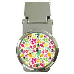 Leaves Pattern Seamless Texture Money Clip Watches by Maspions