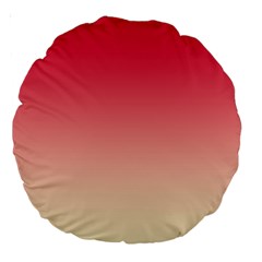 Crimson Red To Cream Yellow Linear Gradient Large 18  Premium Round Cushions by GradientsOmbre