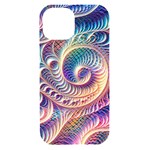 Abstract Fractal Art Swirl Pattern iPhone 15 Black UV Print PC Hardshell Case Front