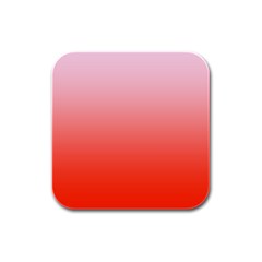 Pink Lace To Scarlet Red Linear Gradient Rubber Square Coaster (4 Pack) by GradientsOmbre