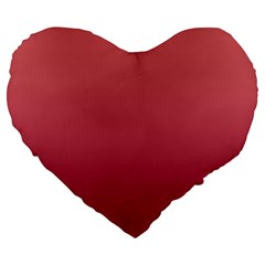 Coral Pink To Burgundy Red Linear Gradient Large 19  Premium Flano Heart Shape Cushions by GradientsOmbre