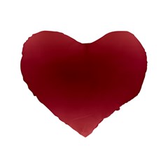 Coral Pink To Burgundy Red Bilinear Gradient Standard 16  Premium Flano Heart Shape Cushions by GradientsOmbre