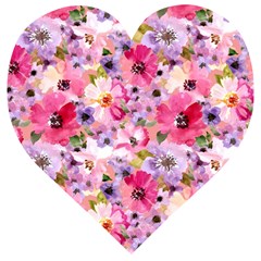 Pattern Seamless Texture Daisies Wooden Puzzle Heart by Grandong