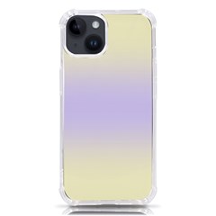 Cream Yellow To Pale Violet Bilinear Gradient Iphone 14 Tpu Uv Print Case by GradientsOmbre