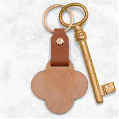 Pale Pink To Pale Violet Bilinear Gradient Engraved Wood Key Chain by GradientsOmbre