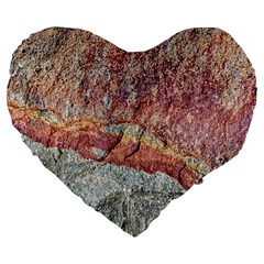 Red And Gray Rock Texture Print Large 19  Premium Flano Heart Shape Cushions by dflcprintsclothing