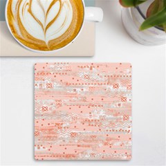 Boho Pattern Uv Print Square Tile Coaster  by designsbymallika