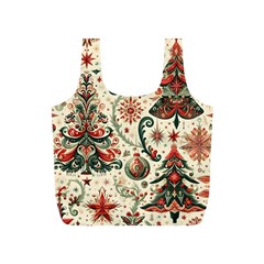 Christmas Tree Snow Full Print Recycle Bag (s) by Bedest