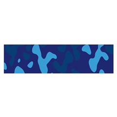 Blue Camouflage Pattern Oblong Satin Scarf (16  X 60 ) by kyorashop23