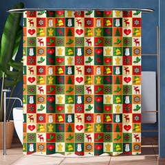 Template Christmas Pattern Shower Curtain 60  X 72  (medium)  by Proyonanggan