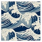 Japanese Wave Pattern Square Satin Scarf (36  x 36 ) Front
