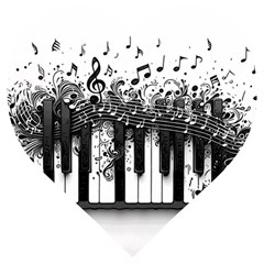 Piano Sounds Wooden Puzzle Heart by RiverRootz
