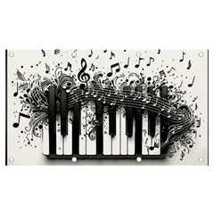 Piano Sounds Banner And Sign 7  X 4  by RiverRootz