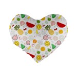 Pattern Seamless Texture Fruit Standard 16  Premium Heart Shape Cushions Back
