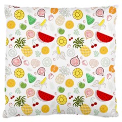 Pattern Seamless Texture Fruit Large Premium Plush Fleece Cushion Case (one Side) by Sabxi