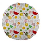 Pattern Seamless Texture Fruit Large 18  Premium Flano Round Cushions Back