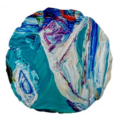 Seascape Large 18  Premium Round Cushions by bestdesignintheworld