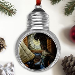 Clock And Lady Metal Light Bulb Shape Ornament by bestdesignintheworld