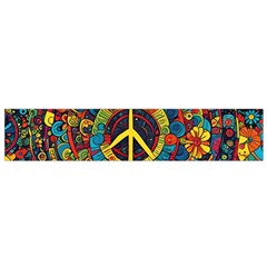 Peace Abstract Pattern Creative Drawing Small Premium Plush Fleece Scarf by Posterlux