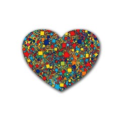 Shapes Pattern Rubber Coaster (heart) by Posterlux