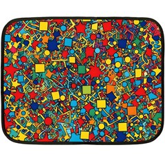 Shapes Pattern Two Sides Fleece Blanket (mini) by Posterlux