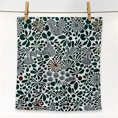 Retro Scandinavian Nordic Flowers Pattern 5 Face Towel by violetheavensky