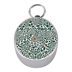 Retro Scandinavian Nordic Flowers Pattern 5 Mini Silver Compasses by violetheavensky