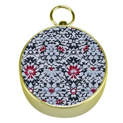Gothic Leaf Pattern 6 Gold Compasses by violetheavensky