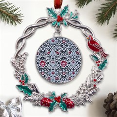 Gothic Leaf Pattern 6 Metal X mas Wreath Holly Leaf Ornament by violetheavensky