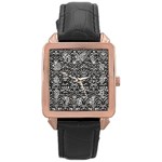Gothic Leaf Pattern 2 Rose Gold Leather Watch  Front