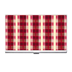 Retro 60s 50s Plaid Pattern 4 Business Card Holder by violetheavensky