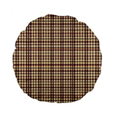 Retro 60s 50s Plaid Pattern 3 Standard 15  Premium Round Cushions by violetheavensky