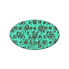Mid Century Retro Floral 1970s 1960s Pattern 102 Sticker (oval) by violetheavensky