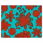 Mid Century Retro Floral 1970s 1960s Pattern 103 Premium Plush Fleece Blanket (Medium) 60 x50  Blanket Front